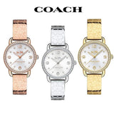 Coach Delancey White Dial Rose Gold Steel Strap Watch for Women - 14502355