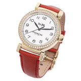 Coach Madison White Dial Red Leather Strap Watch for Women - 14502400