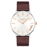 Coach Perry White Dial Brown Leather Strap Watch for Women - 14503154