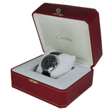 Cartier Ballon Bleu De Cartier Black Dial Black Leather Strap Watch for Men - WSBB0003