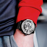 Diesel Mega Chief Chronograph Black Dial Black Mesh Strap Watch For Men - DZ4527