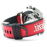 Diesel Mr Daddy 2.0 Chronograph Grey Dial Red Rubber Strap Watch For Men - DZ7423