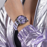 Guess Queen Quartz Purple Dial Purple Silicone Strap Watch For Women - GW0536L4