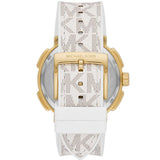 Michael Kors Sydney Quartz White Dial White Leather Strap Watch For Women - MK7221