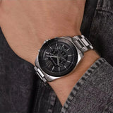 Michael Kors Brecken Chronograph Black Dial Silver Steel Strap Watch For Men - MK8847