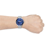 Fossil FB-03 Chronograph Blue Dial Silver Steel Strap Watch for Men - FS5724