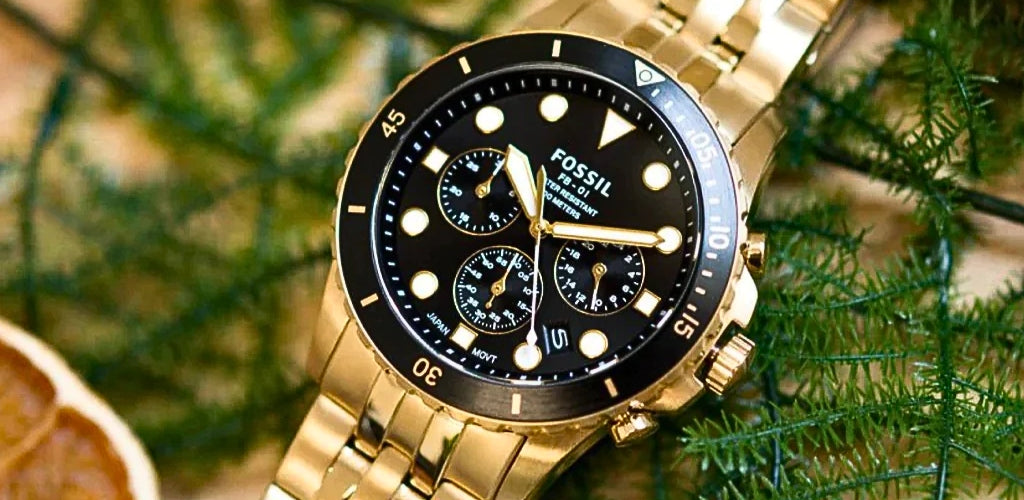 Fossil FS5836 Black Dial Gold Stainless Steel Ladies Watch