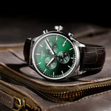 Tissot Chrono XL Chronograph Classic Green Dial Brown Leather Strap Watch For Men - T116.617.16.091.00