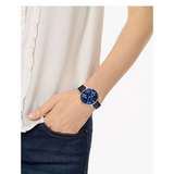 Fossil Jacqueline Blue Dial Blue Leather Strap Watch for Women - ES4673