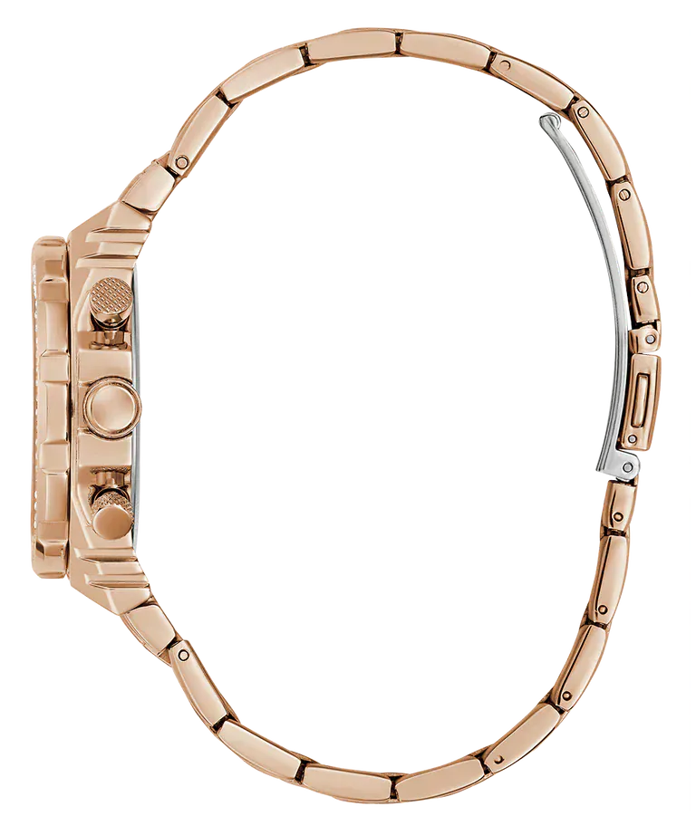 Guess Fusion Chronograph Rose Gold Dial Rose Gold Steel Strap Watch for Women - GW0552L3