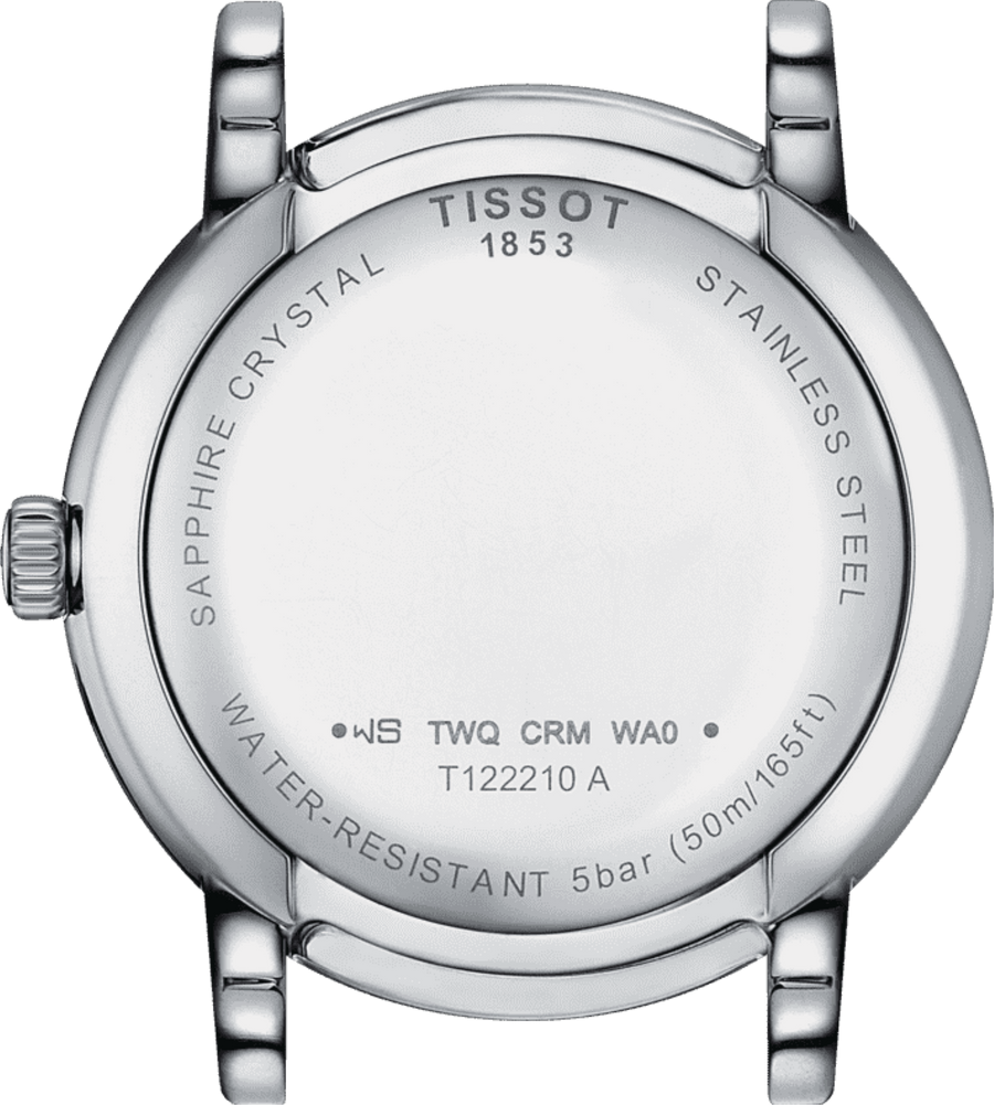 Tissot T Classic Carson Premium Lady Mother of Pearl Pink Dial Silver Steel Strap Watch For Women - T122.210.11.159.00