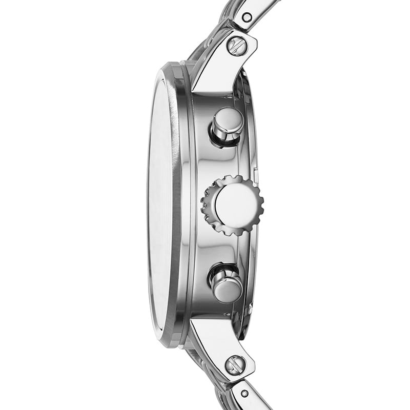 Fossil Boyfriend Chronograph Brown Dial Silver Steel Strap Watch for Women - ES3747