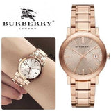 Burberry The City Rose Gold Dial Rose Gold Steel Strap Watch for Women - BU9034