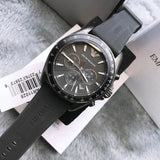 Emporio Armani Giovanni Chronograph Black Dial Black Rubber Strap Watch For Men - AR11028