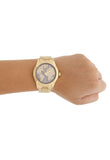 Michael Kors Layton Pave Blue Dial Gold Steel Strap Watch for Women - MK6243