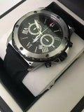 Bulova Marine Star Chronograph Black Dial Black Rubber Strap Watch for Men - 98B127