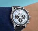 Breitling Navitimer B01 Chronograph 43 Blue Dial Black Leather Strap Watch for Men - AB0138241C1P1