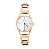 Calvin Klein Dainty White Dial Rose Gold Steel Strap Watch for Women - K7L23646