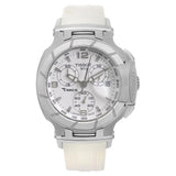 Tissot T Race Lady Chronograph White Dial White Rubber Strap Watch for Women - T048.217.17.017.00