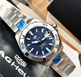 Tag Heuer Aquaracer watch with blue dial
