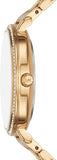 Michael Kors Pyper Three Hand White Dial Gold Steel Strap Watch For Women - MK4666