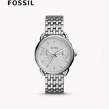 Fossil Tailor Silver Dial Silver Steel Strap Watch for Women - ES3712