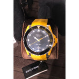 Gucci Dive Black Dial Yellow Rubber Strap Watch For Men - YA136319