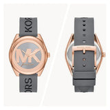 Michael Kors Janelle Three Hand Grey Dial Grey Rubber Strap Watch For Women - MK7314