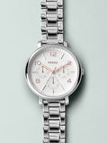 Fossil Jacqueline Multifunction White Dial Silver Steel Strap Watch for Women - ES3738