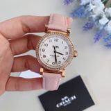 Coach Madison White Dial Pink Leather Strap Watch for Women - 14503395