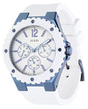 Guess Overdrive Chronograph White Dial White Rubber Strap Watch for Women - W0149L6