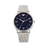 Emporio Armani Kappa Quartz Blue Dial Silver Steel Strap Watch For Men - AR80010