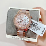 Michael Kors Ritz Chronograph Mother of Pearl White Dial Two Tone Steel Strap Watch For Women - MK6769