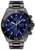 Hugo Boss Ocean Edition Navy Blue Dial Black Steel Strap Watch for Men - 1513743