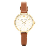 Marc Jacobs Sally White Dial Brown Leather Strap Watch for Women - MBM1351