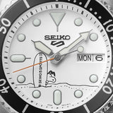 Seiko 5 Sports x Peanuts Surfboard Snoopy Limited Edition White Dial Two Tone NATO Strap Watch For Men - SRPK25K1