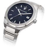 Maserati Stile Blue Dial Silver Steel Strap Watch For Men - R8853142006