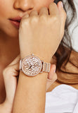 Michael Kors Portia Quartz Silver Dial Rose Gold Steel Strap Watch For Women - MK3887