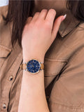 Fossil Jacqueline Three Hand Date Luggage Blue Dial Brown Leather Strap Watch for Women - ES4274