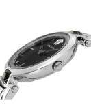 Versace Crystal Gleam Guilloche  Black Dial Silver Steel Strap Watch for Women - VAN030016