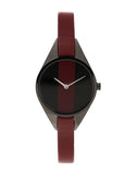 Calvin Klein Rebel Red Black Dial Red Leather Strap Watch for Women - K8P237U1