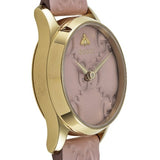 Gucci G Timeless Quartz Pink Dial Pink Leather Strap Watch For Women - YA1265005