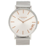 Coach Perry White Dial Silver Mesh Bracelet Watch for Women - 14503124