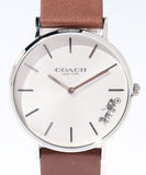 Coach Perry Silver Dial Brown Leather Strap Watch for Women - 14503120