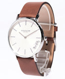 Coach Perry Silver Dial Brown Leather Strap Watch for Women - 14503120