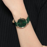 Coach Green Dial Green Leather Strap Watch for Women - 14503383