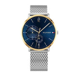 Tommy Hilfiger Brooklyn Quartz Blue Dial Silver Mesh Bracelet Watch for Men - 1791505