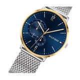 Tommy Hilfiger Brooklyn Quartz Blue Dial Silver Mesh Bracelet Watch for Men - 1791505