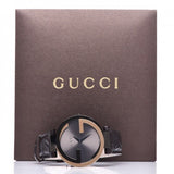 Gucci Interlocking G 18K Gold Black Dial Brown Leather Strap Watch For Women - YA133304