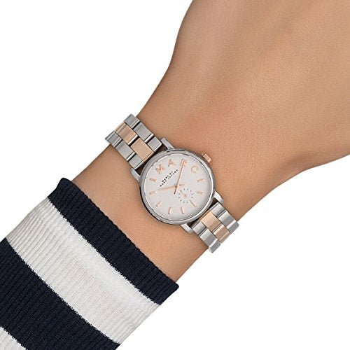 Marc Jacobs Baker White Dial Two Tone Steel Strap Watch for Women - MBM3331